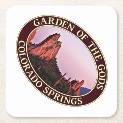 Sunset at Garden of the Gods in Colorado Springs Square Paper Coaster