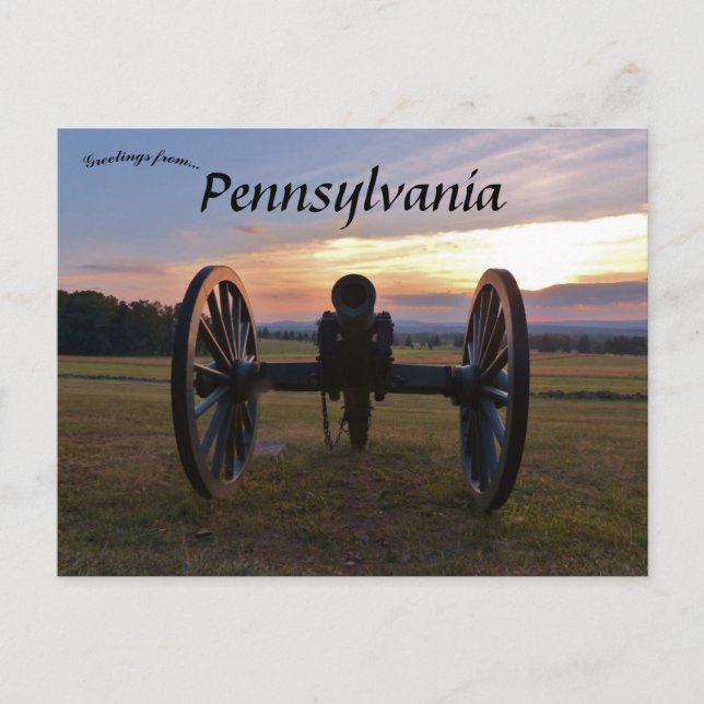 Sunset at Gettysburg Pennsylvania USA Postcard (Front)