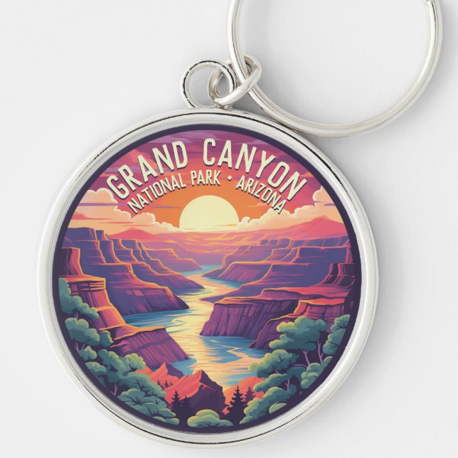 Sunset at Grand Canyon National Park Arizona Keychain (Front)