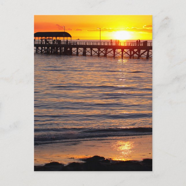 Sunset at Grange Beach and Jetty, Australia Postcard (Front)