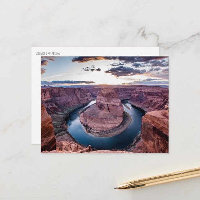 Sunset at Horsehoe Bend Postcard (Front/Back In Situ)