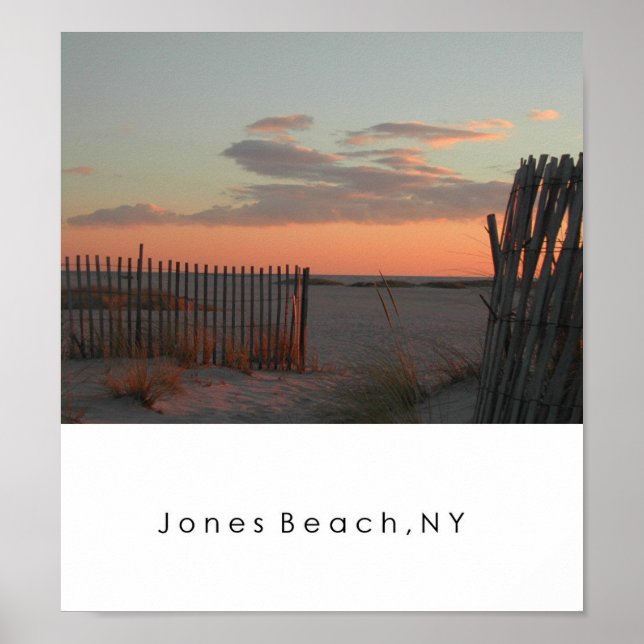 Sunset at Jones Beach Poster (Front)