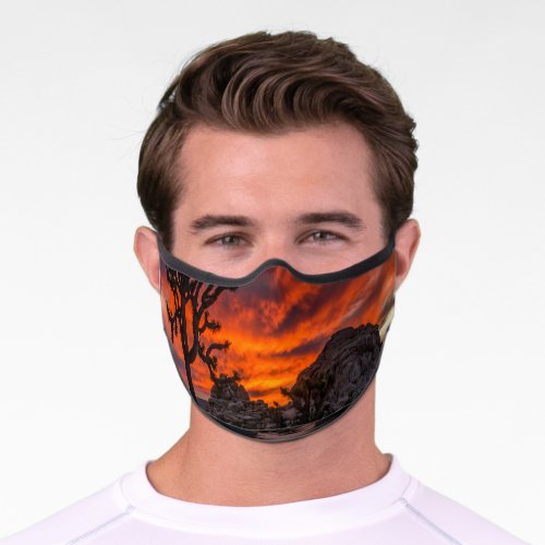 Sunset at Joshua Tree NP Premium Face Mask