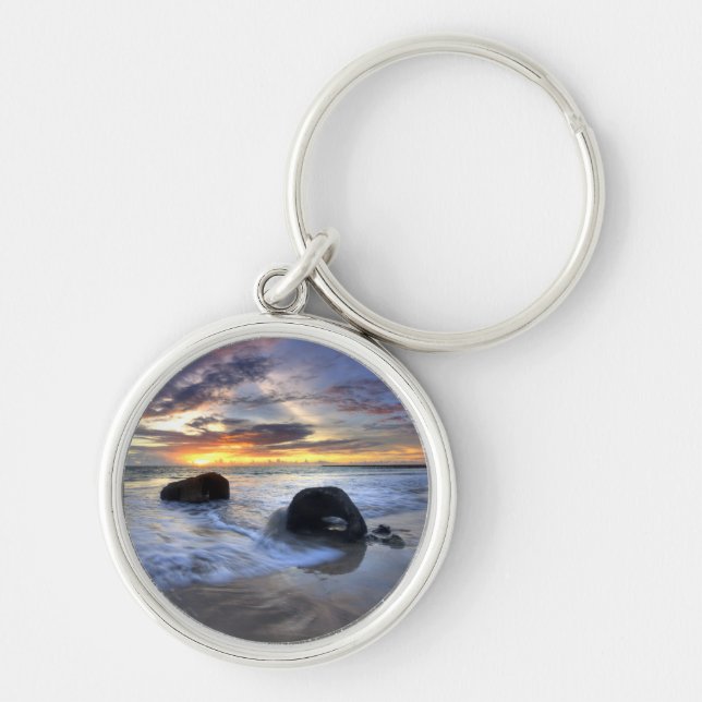 Sunset At Kedonganan Beach Keychain (Front)