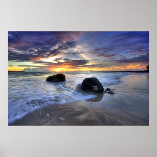 Sunset At Kedonganan Beach Poster