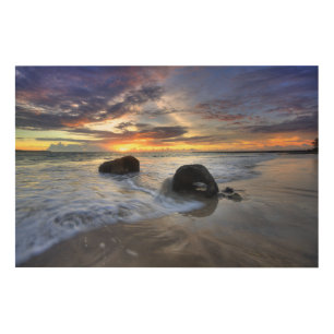 Sunset At Kedonganan Beach Wood Wall Decor