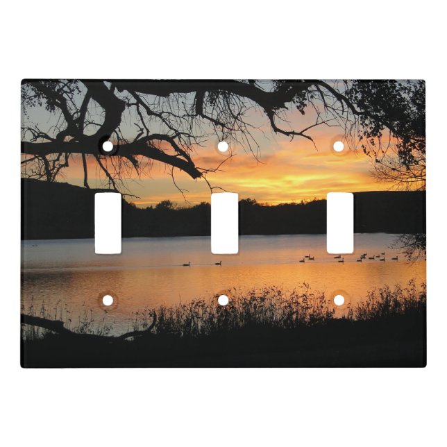 Sunset at Lake Scott State Park Light Switch Cover (Front)