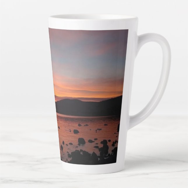 Sunset at Lake Tahoe Latte Mug (Right)