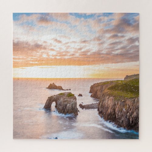Sunset at Lands End in Cornwall England UK Jigsaw Puzzle