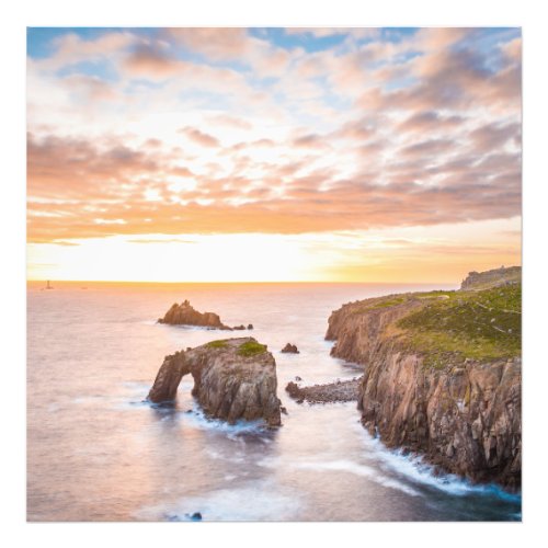 Sunset at Lands End in Cornwall England UK Photo Print