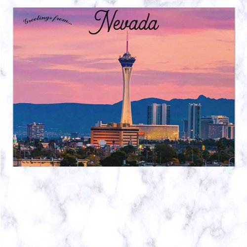 Sunset at Las Vegas Strip Nevada Postcard