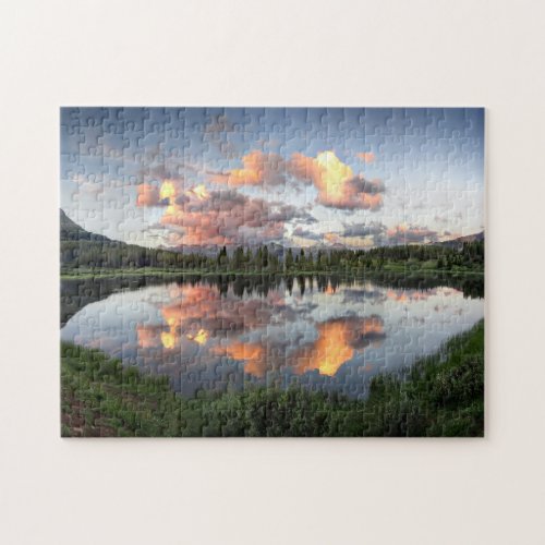Sunset at Little Molas Lake _ Colorado Trail Jigsaw Puzzle