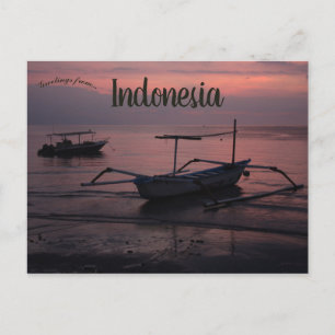 Sunset at Lovina Beach in Indonesia Postcard