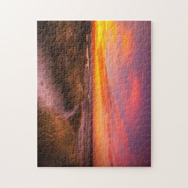 Sunset at Mayflower Beach on The Cape Jigsaw Puzzle (Vertical)