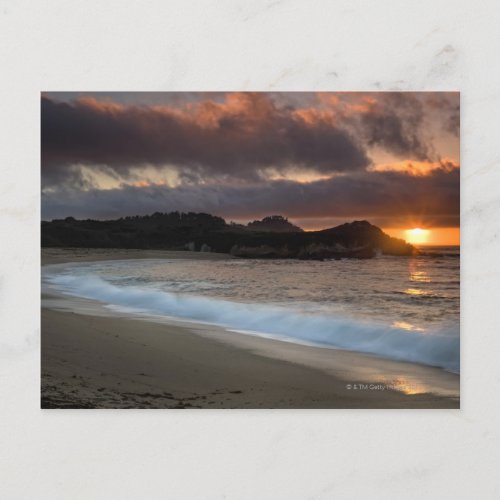 Sunset at Monastery Beach Carmel California Postcard