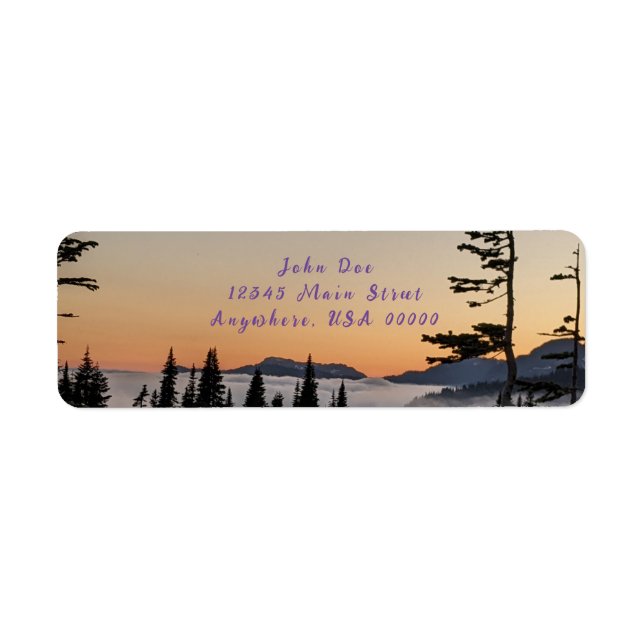 Sunset at Mount Rainier mailing lables Label (Front)