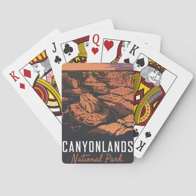 Sunset at National Park Canyonlands Poker Cards (Back)