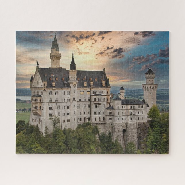 Sunset at Neuschwanstein Castle, Germany Bavaria Jigsaw Puzzle (Horizontal)