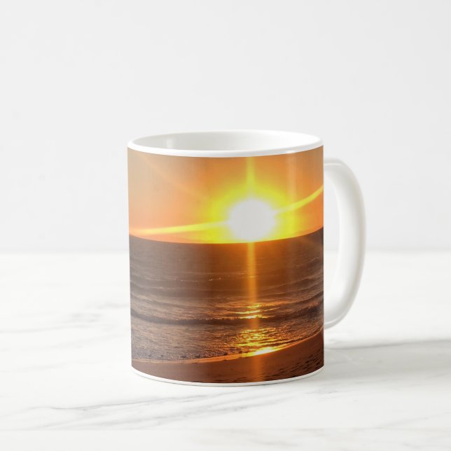 Sunset at Newport Beach, California Coffee Mug (Front Right)
