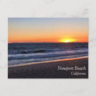 Sunset at Newport Beach, California Postcard