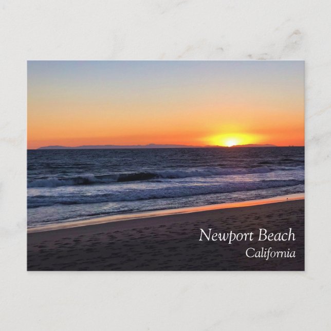 Sunset at Newport Beach, California Postcard (Front)