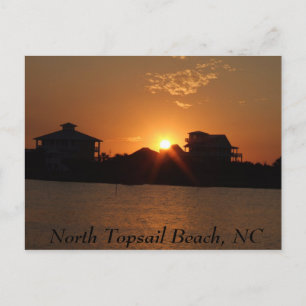 Sunset at North Topsail, North Topsail Beach, NC Postcard