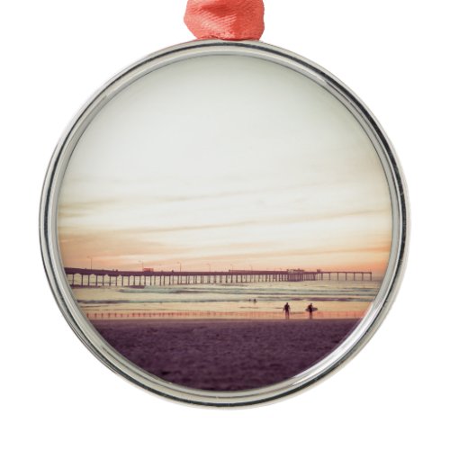 Sunset at Ocean Beach, California Metal Ornament