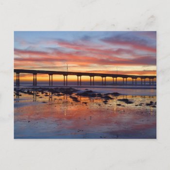 Sunset At Ocean Beach Postcard by sharpcreations at Zazzle