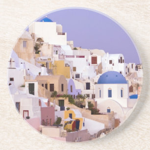 Sunset at Oil, Santorini 2 Drink Coaster