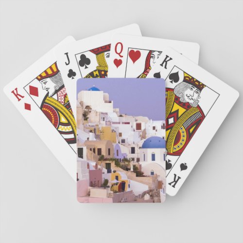 Sunset at Oil Santorini 2 Poker Cards