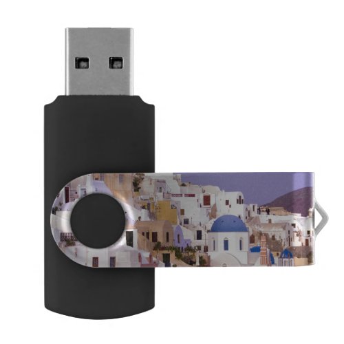 Sunset at Oil Santorini 2 USB Flash Drive