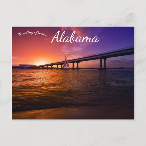 Sunset at Orange Beach Baldwin County Alabama Postcard