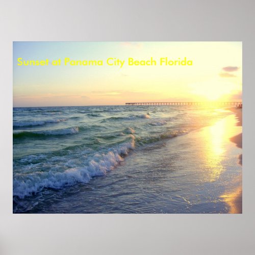 Sunset at Panama City Beach Florida Poster