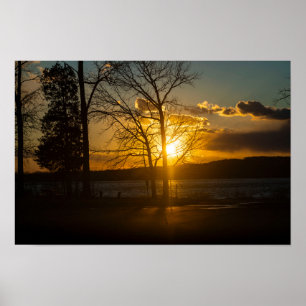 Sunset at Peace Valley Park Poster
