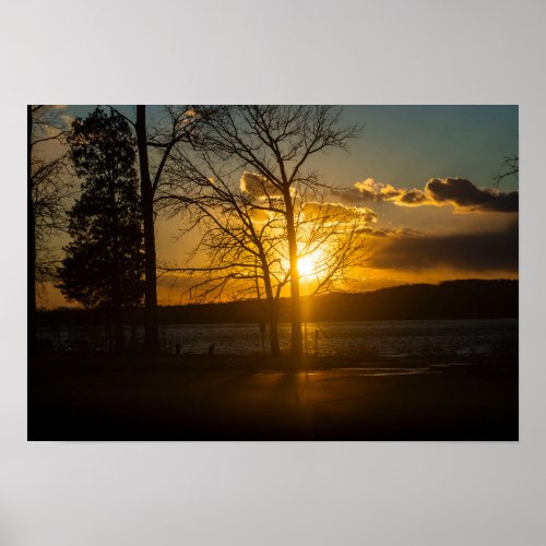 Sunset at Peace Valley Park Poster