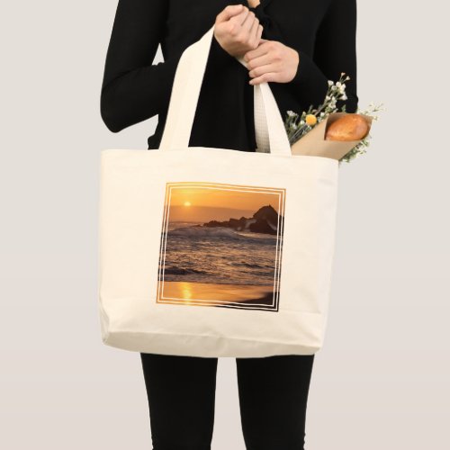 Sunset At Pfeiffer Beach Large Tote Bag