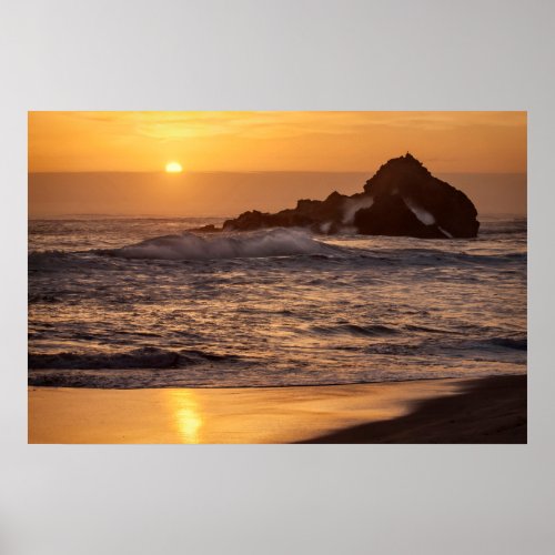 Sunset At Pfeiffer Beach Poster
