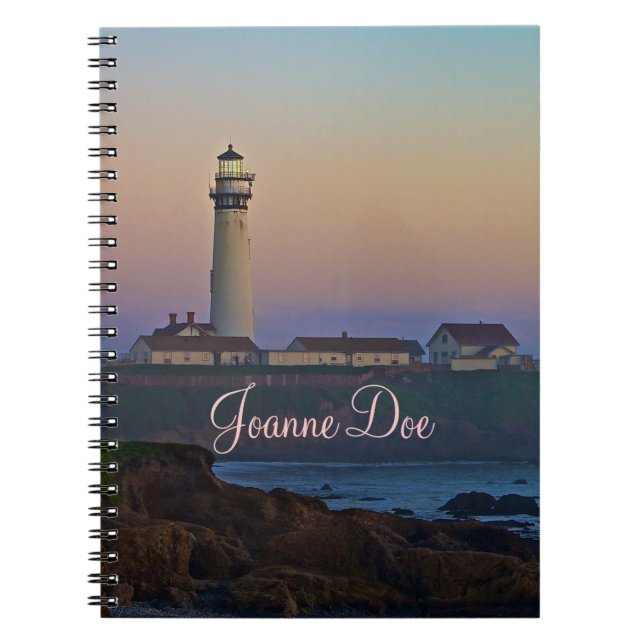Sunset at Pigeon Point Lighthouse California Notebook (Front)