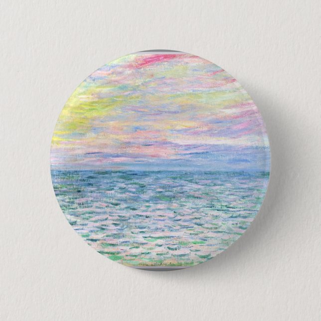 Sunset at Pourville by Monet Button (Front)
