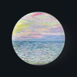 Sunset at Pourville by Monet Button<br><div class="desc">Sunset at Pourville,  pastel colors,  Impressionism painting by Claude Monet</div>