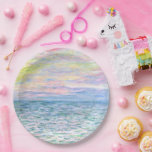 Sunset at Pourville by Monet Paper Plates<br><div class="desc">Sunset at Pourville,  pastel colors,  Impressionism painting by Claude Monet</div>