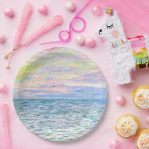 Sunset at Pourville by Monet Paper Plates