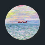 Sunset at Pourville by Monet TEMPLATE Button<br><div class="desc">TEMPLATE,  Sunset at Pourville,  pastel colors,  Impressionism painting by Claude Monet. Add your own text to personalize.</div>