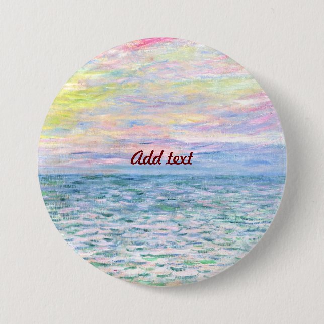 Sunset at Pourville by Monet TEMPLATE Button (Front)