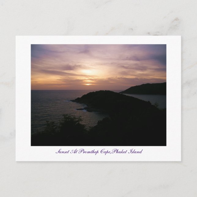 Sunset At Promthep Cape,Phuket Island Postcard (Front)