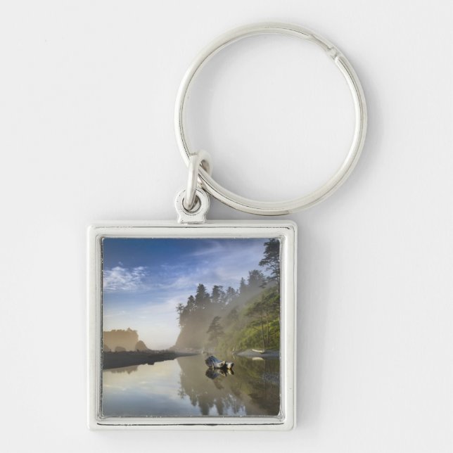 Sunset at Ruby Beach, Olympic National Park, Keychain (Front)