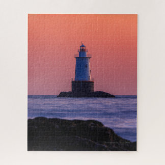 Sunset at Sakonnet Lighthouse in Rhode Island. USA Jigsaw Puzzle