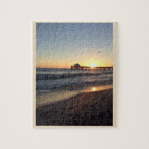 Sunset at Santa Monica pier Jigsaw Puzzle