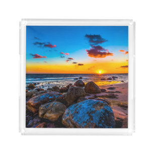Sunset At Sea Acrylic Tray