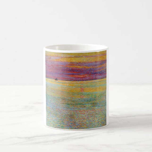 Sunset at Sea (by Childe Hassam) Coffee Mug (Center)